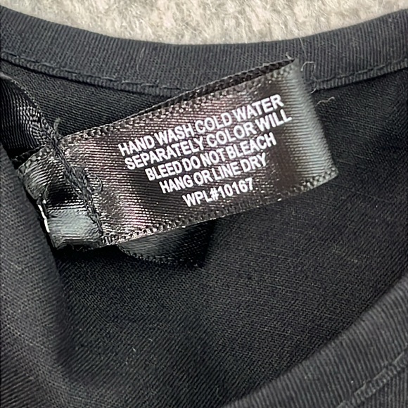 AQUA FROM BLOOMINGDALE’S PUFF SLEEVE TIERED BLACK COTTON DRESS  POCKETS MED NWT - Picture 12 of 14